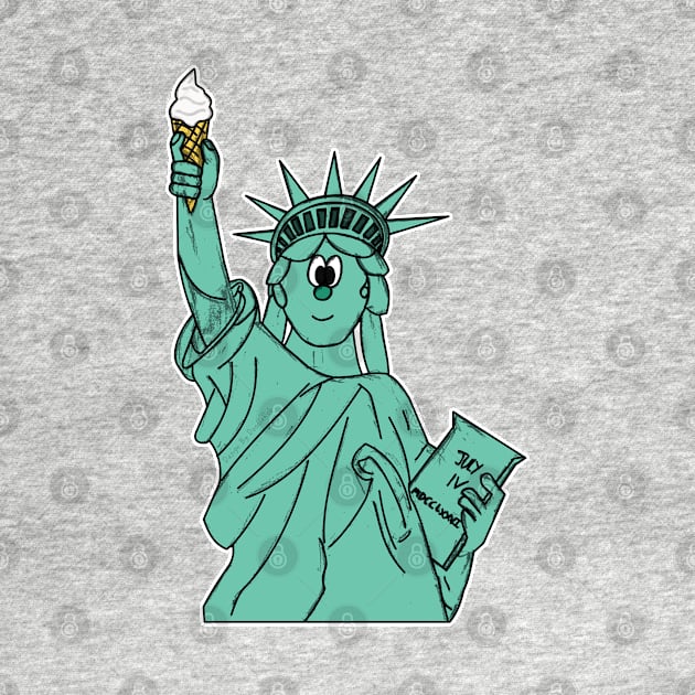 Statue Of Liberty Ice Cream Independence 4th July by doodlerob